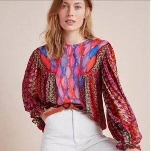 305-NWT Anthropologie Blank NYC Multicolor Patterned Blouse